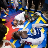 The owner Ozuna and key player Cheick Diallo celebrate in their unique way of 