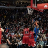 Bulls vs. Thunder - Paul George passing the ball